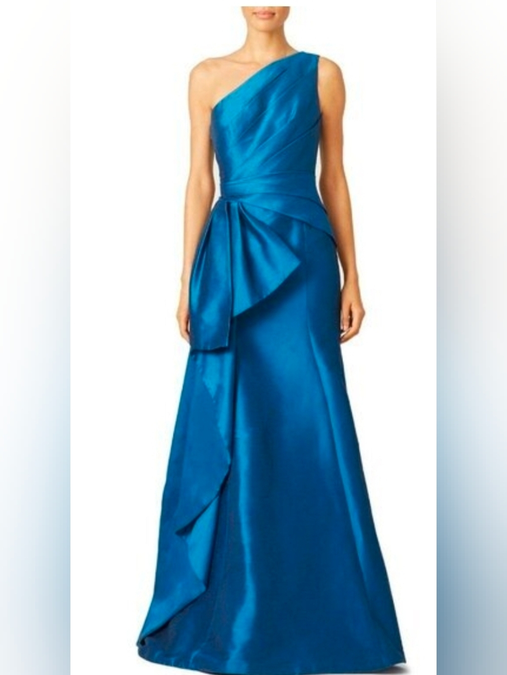 Monique Lhuillier red gown One Strap Mermaid Size 14 Dress In Red - Picture 16 of 16